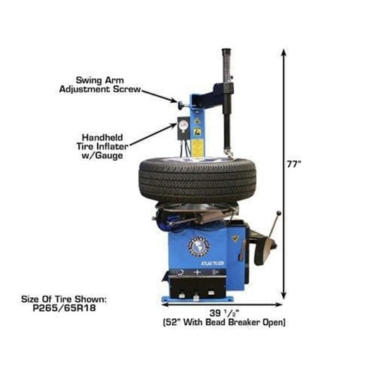 Atlas Automotive Equipment TC229 Rim-Clamp Tire Changer with Beadblaster